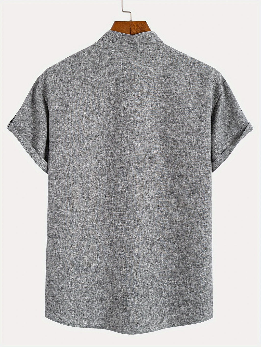 Leblanc™ | Elegant short-sleeve shirt with a stand-up collar