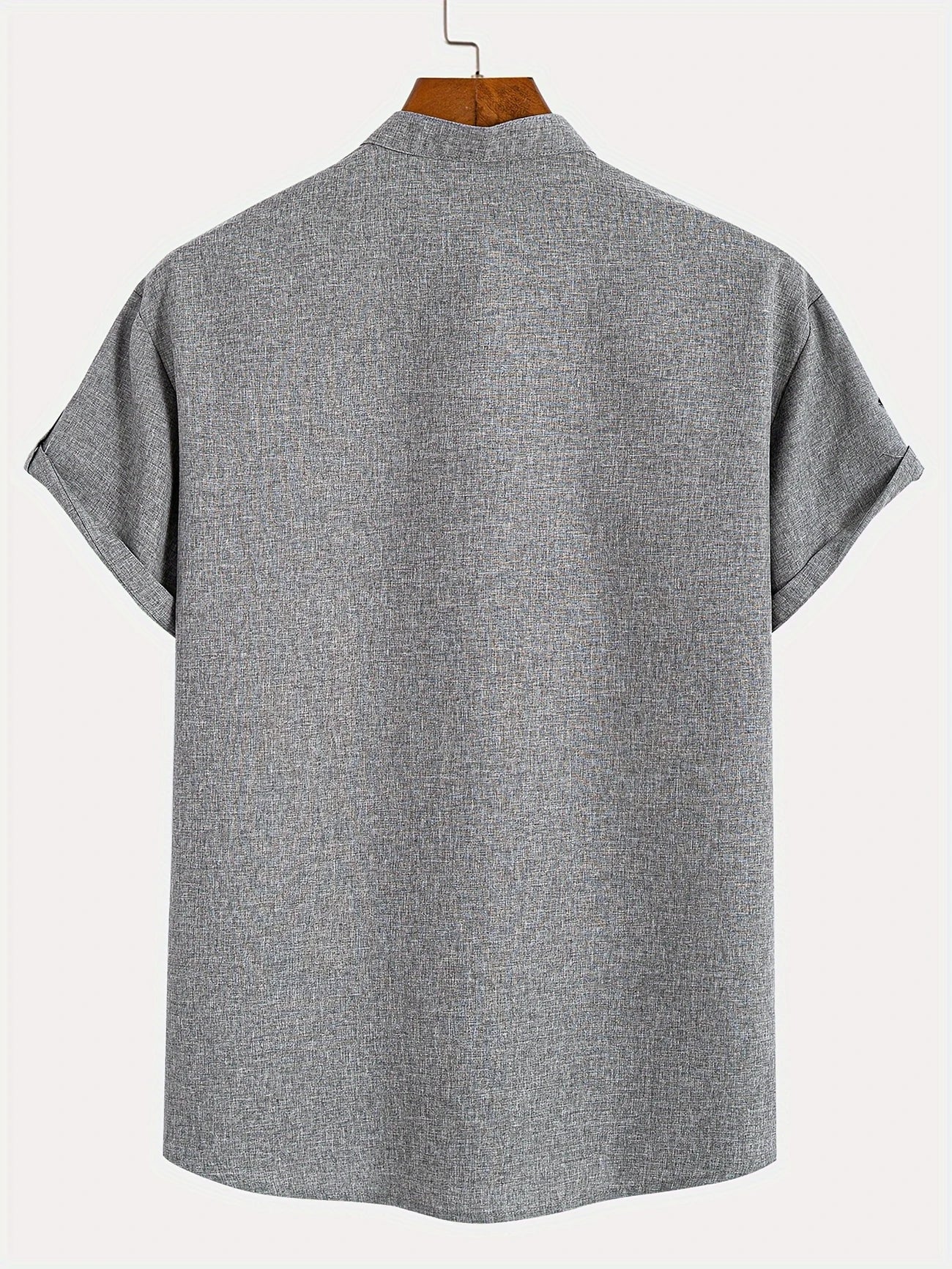 Leblanc™ | Elegant short-sleeve shirt with a stand-up collar