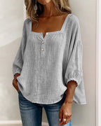 Square Neck Lantern Sleeve Blouse