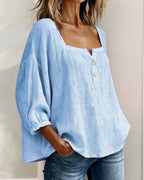 Square Neck Lantern Sleeve Blouse