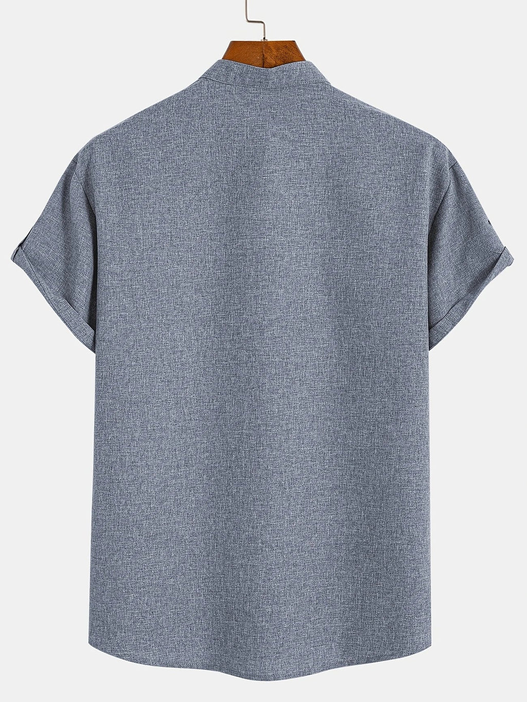 Leblanc™ | Elegant short-sleeve shirt with a stand-up collar