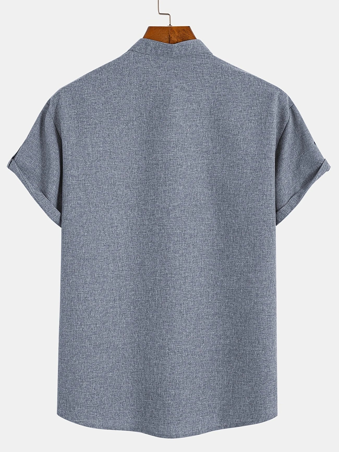 Leblanc™ | Elegant short-sleeve shirt with a stand-up collar