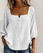 Square Neck Lantern Sleeve Blouse