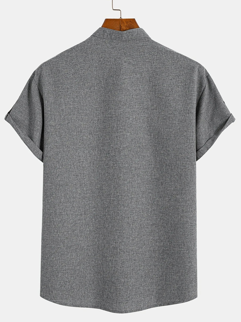 Leblanc™ | Elegant short-sleeve shirt with a stand-up collar