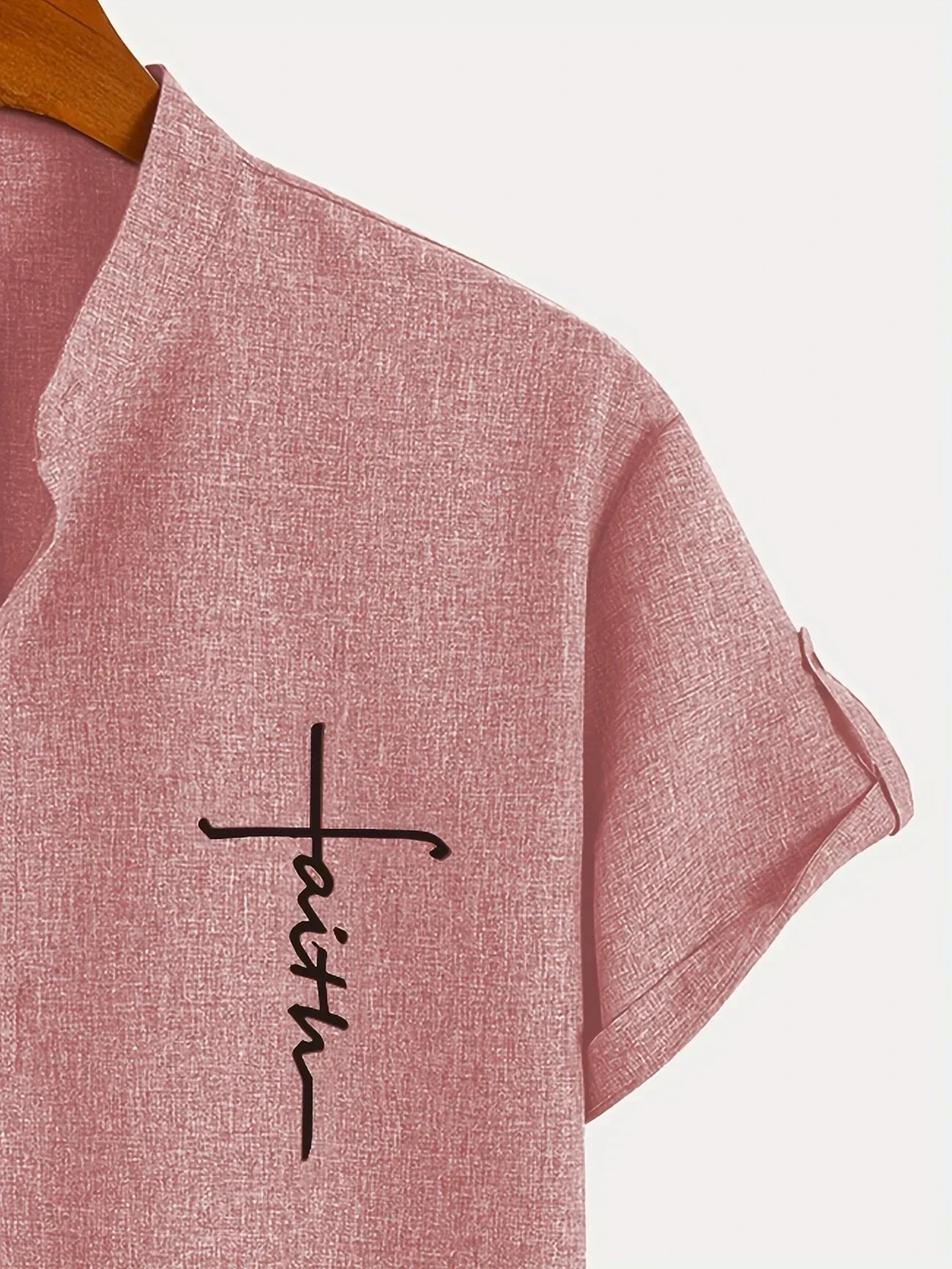 Leblanc™ | Elegant short-sleeve shirt with a stand-up collar