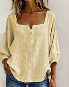 Square Neck Lantern Sleeve Blouse