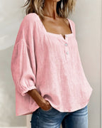 Square Neck Lantern Sleeve Blouse