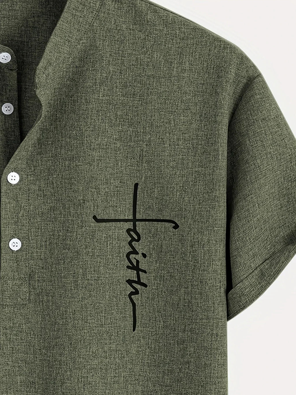 Leblanc™ | Elegant short-sleeve shirt with a stand-up collar