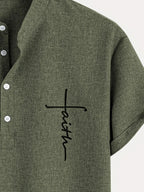Leblanc™ | Elegant short-sleeve shirt with a stand-up collar