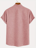 Leblanc™ | Elegant short-sleeve shirt with a stand-up collar