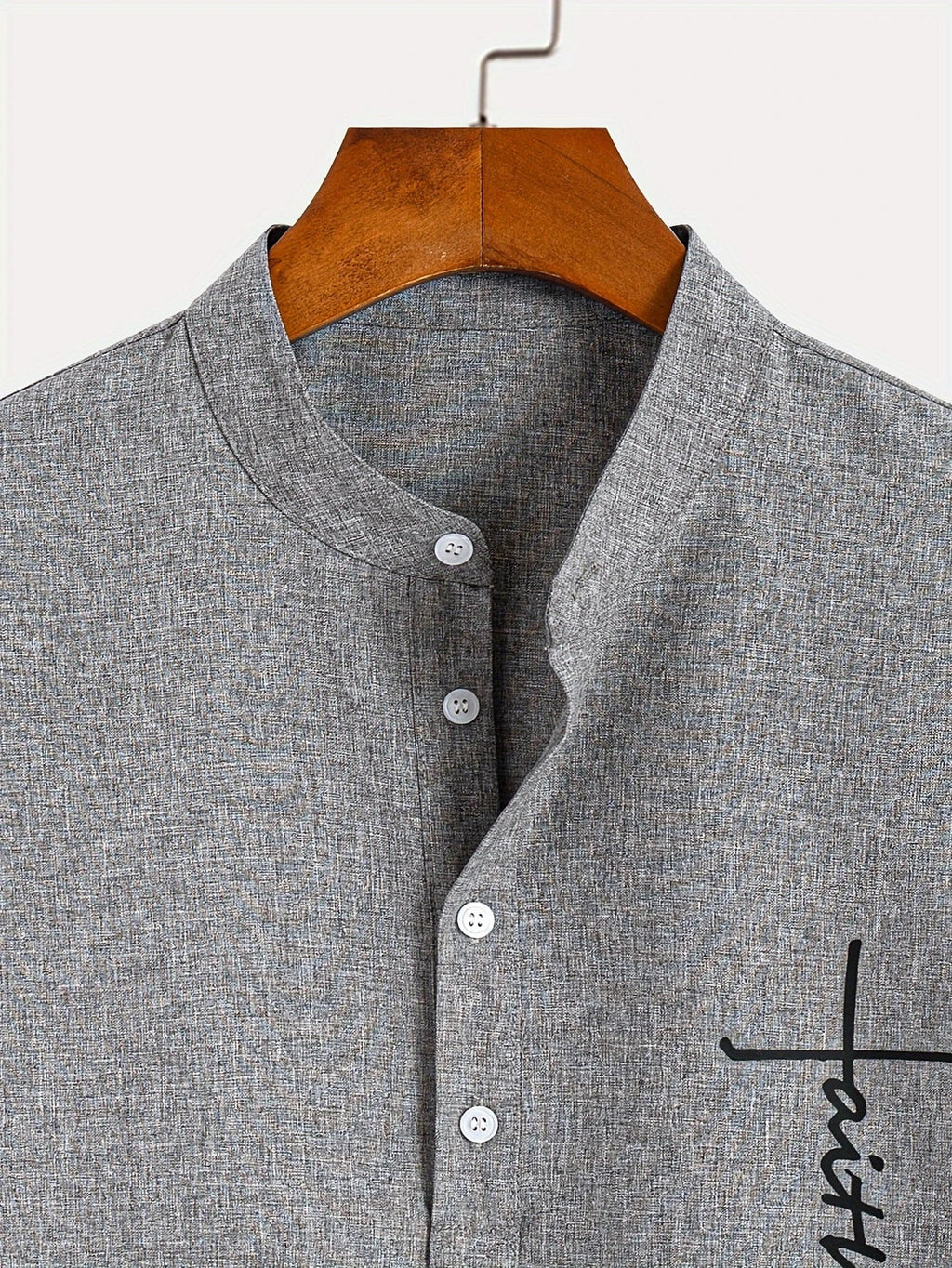 Leblanc™ | Elegant short-sleeve shirt with a stand-up collar
