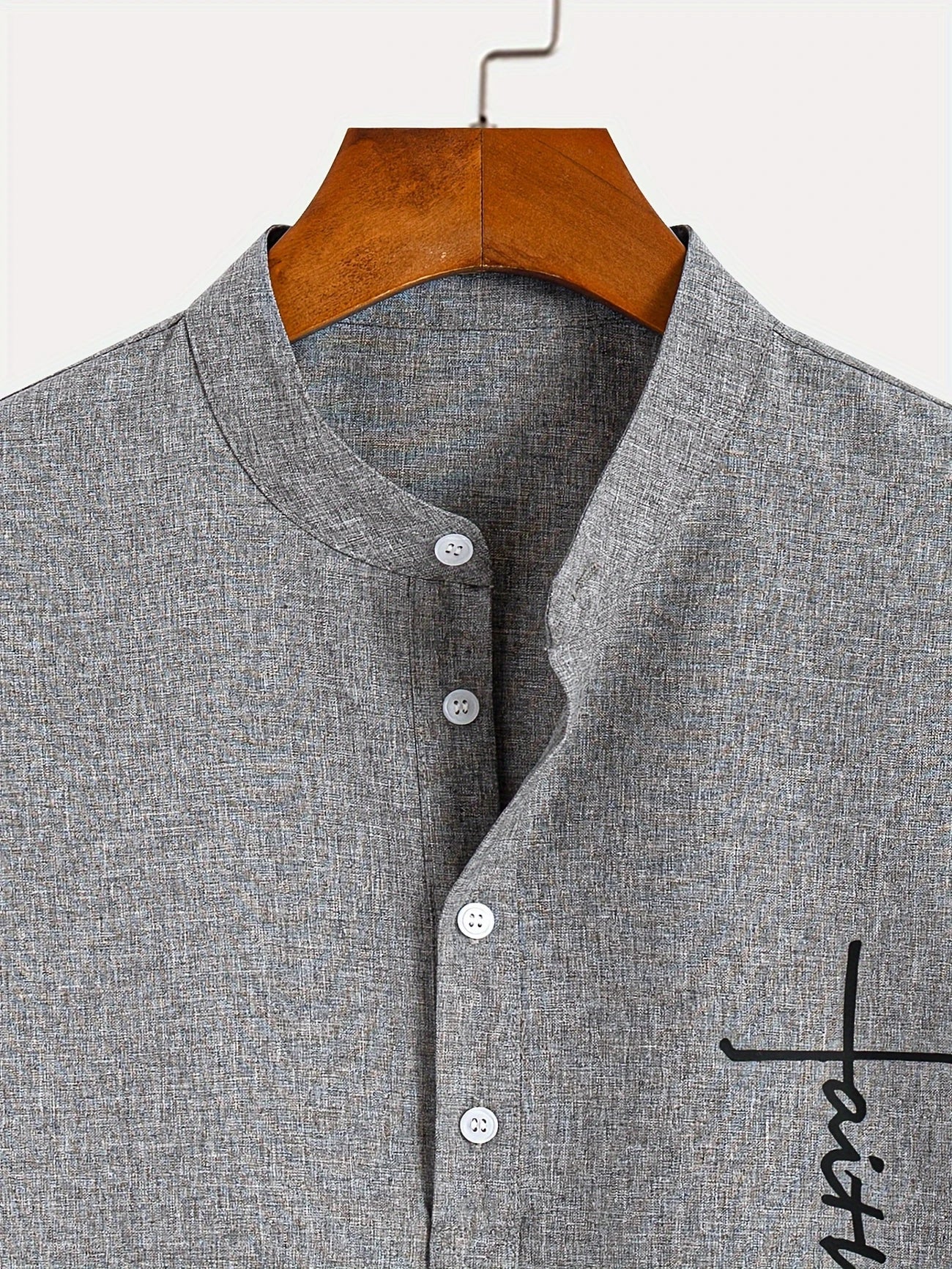 Leblanc™ | Elegant short-sleeve shirt with a stand-up collar