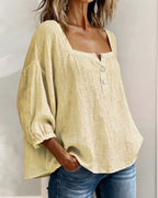 Square Neck Lantern Sleeve Blouse