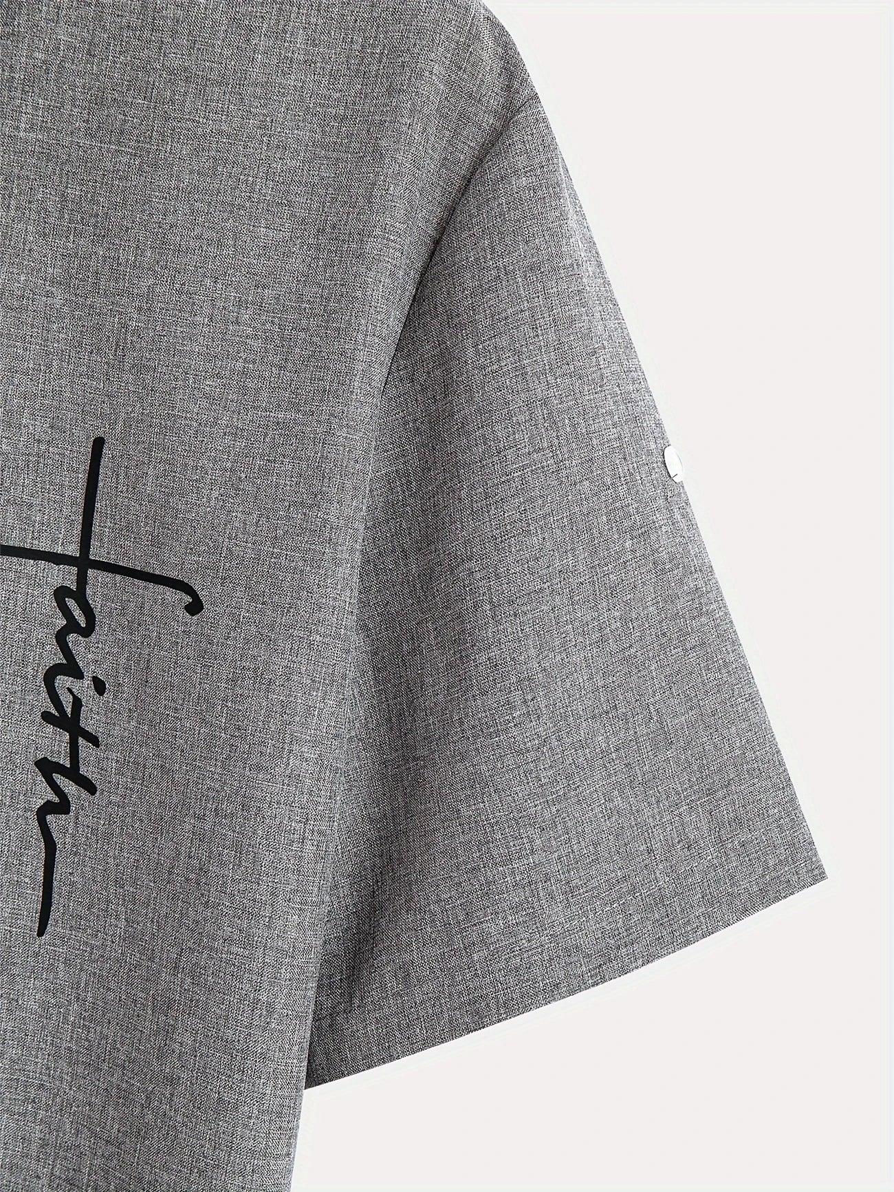 Leblanc™ | Elegant short-sleeve shirt with a stand-up collar