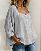 Square Neck Lantern Sleeve Blouse