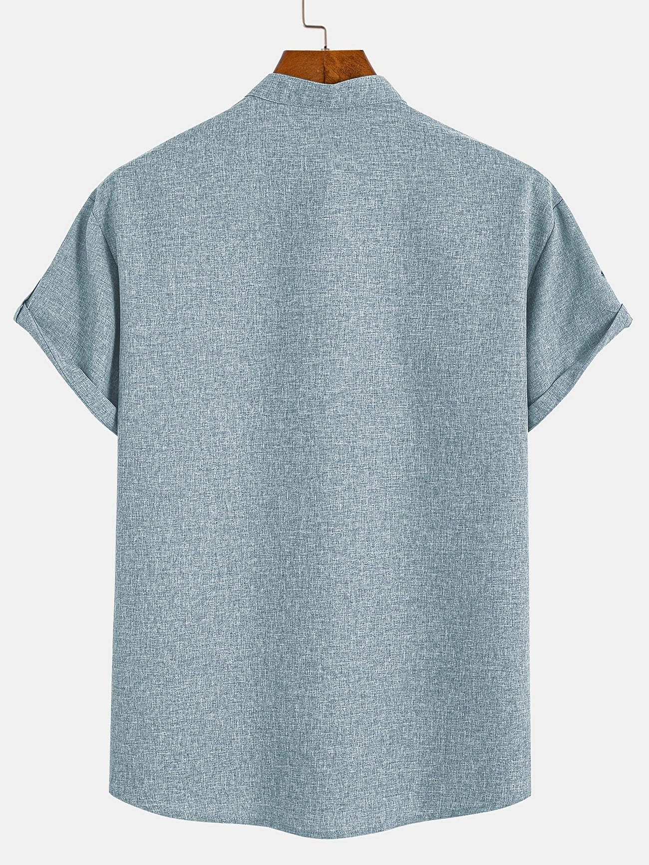 Leblanc™ | Elegant short-sleeve shirt with a stand-up collar