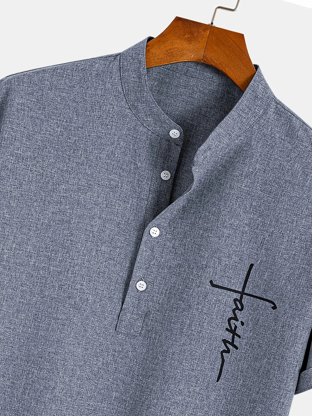 Leblanc™ | Elegant short-sleeve shirt with a stand-up collar