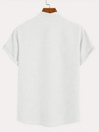Leblanc™ | Elegant short-sleeve shirt with a stand-up collar